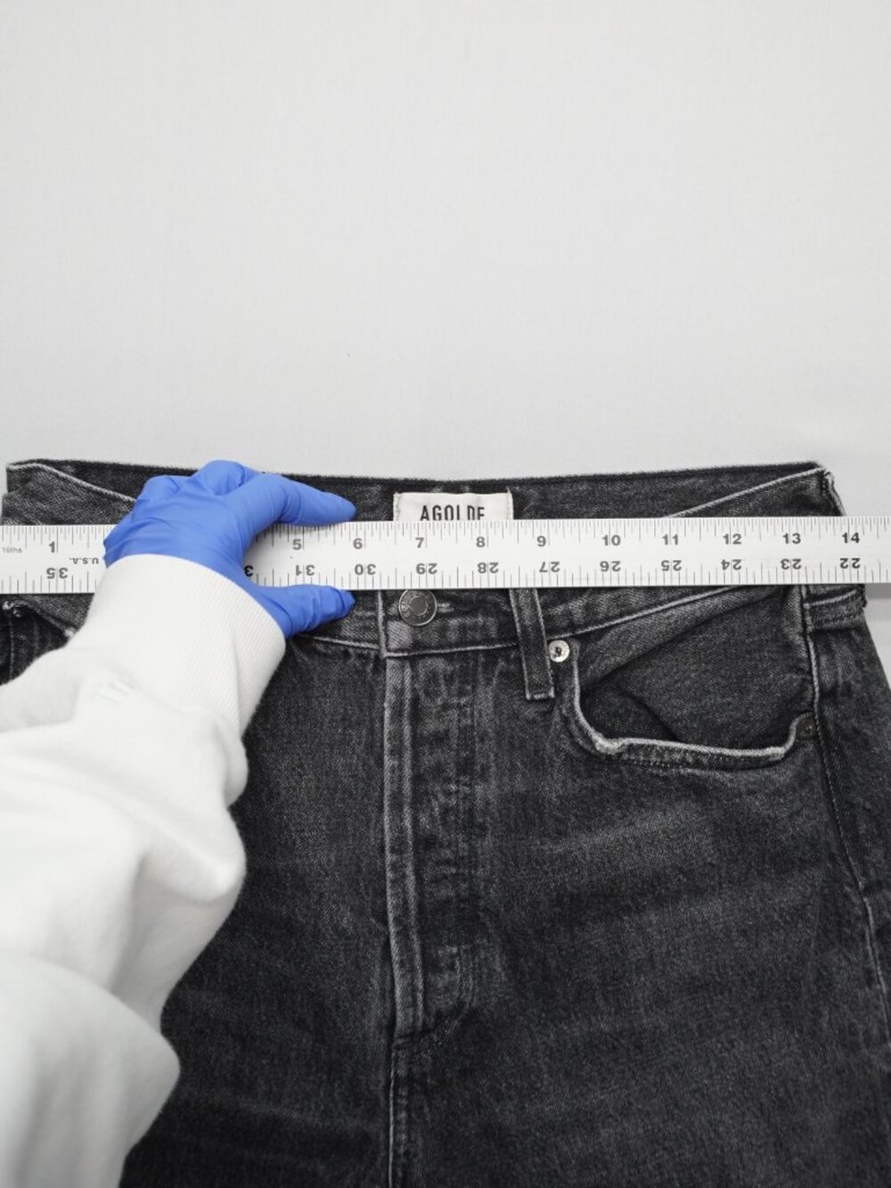 Agolde Fran High Rise Wide Leg Cuffed Jeans in Ditch Size 25 - Picture 12 of 13